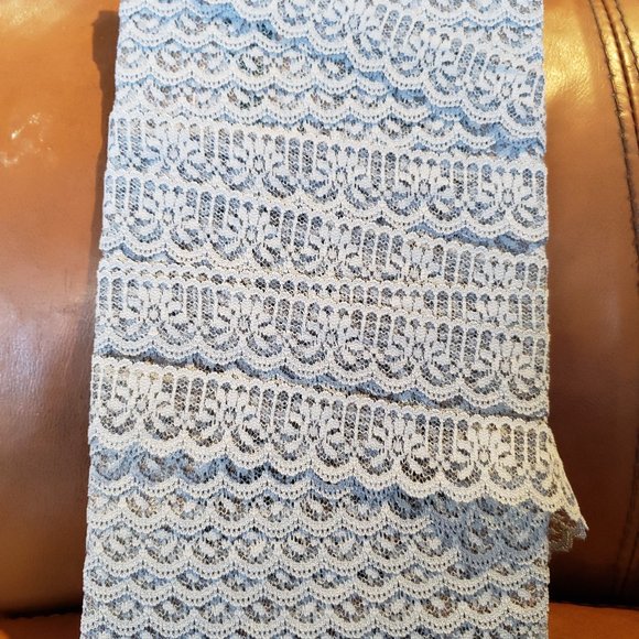 Chantilly Lace Trim - 1" x 5 yards - Cornflower Blue - Picture 3 of 7